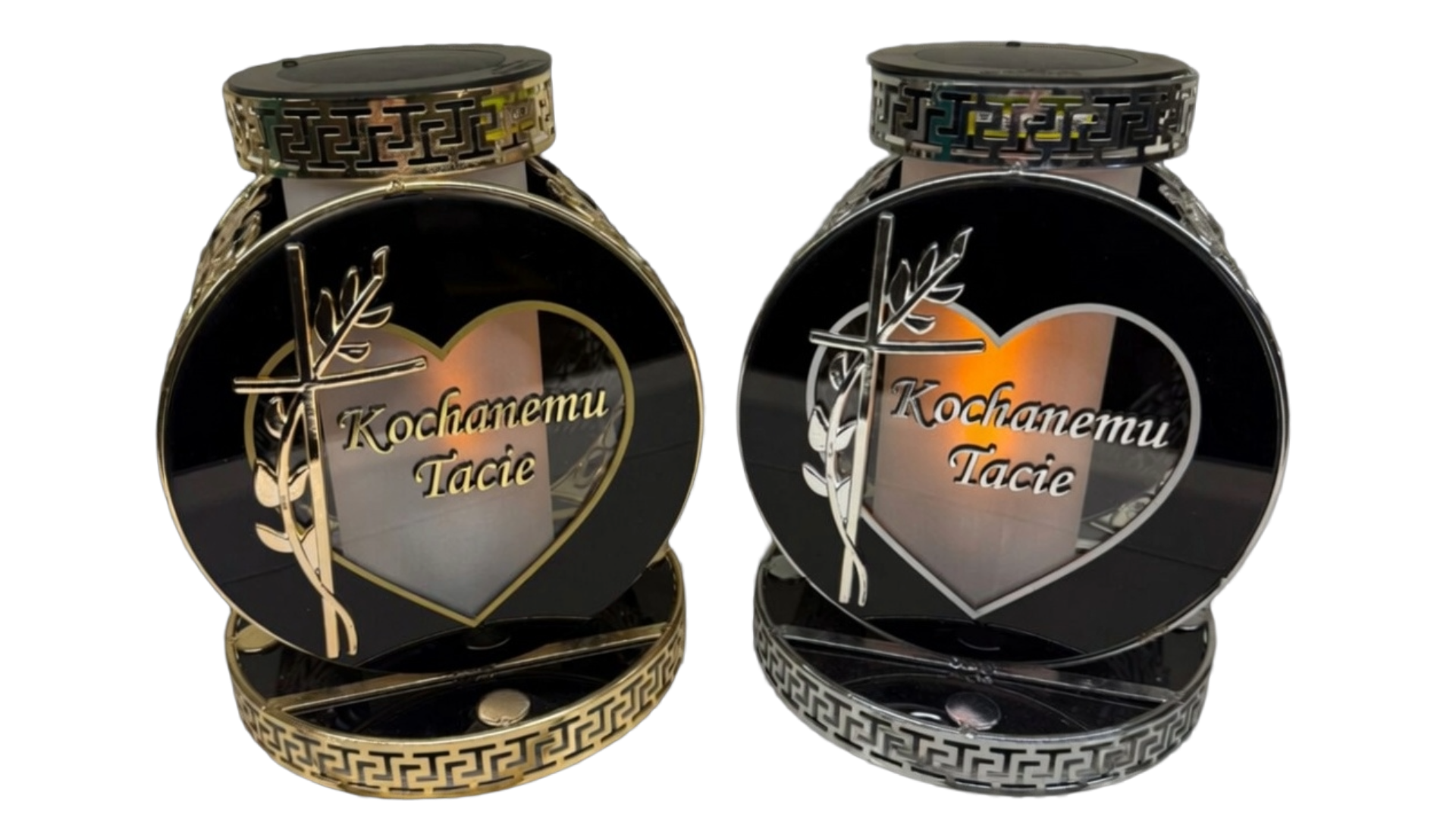 Znicz Solarny Premium „Koło” z napisem "Kochanemu Tacie"