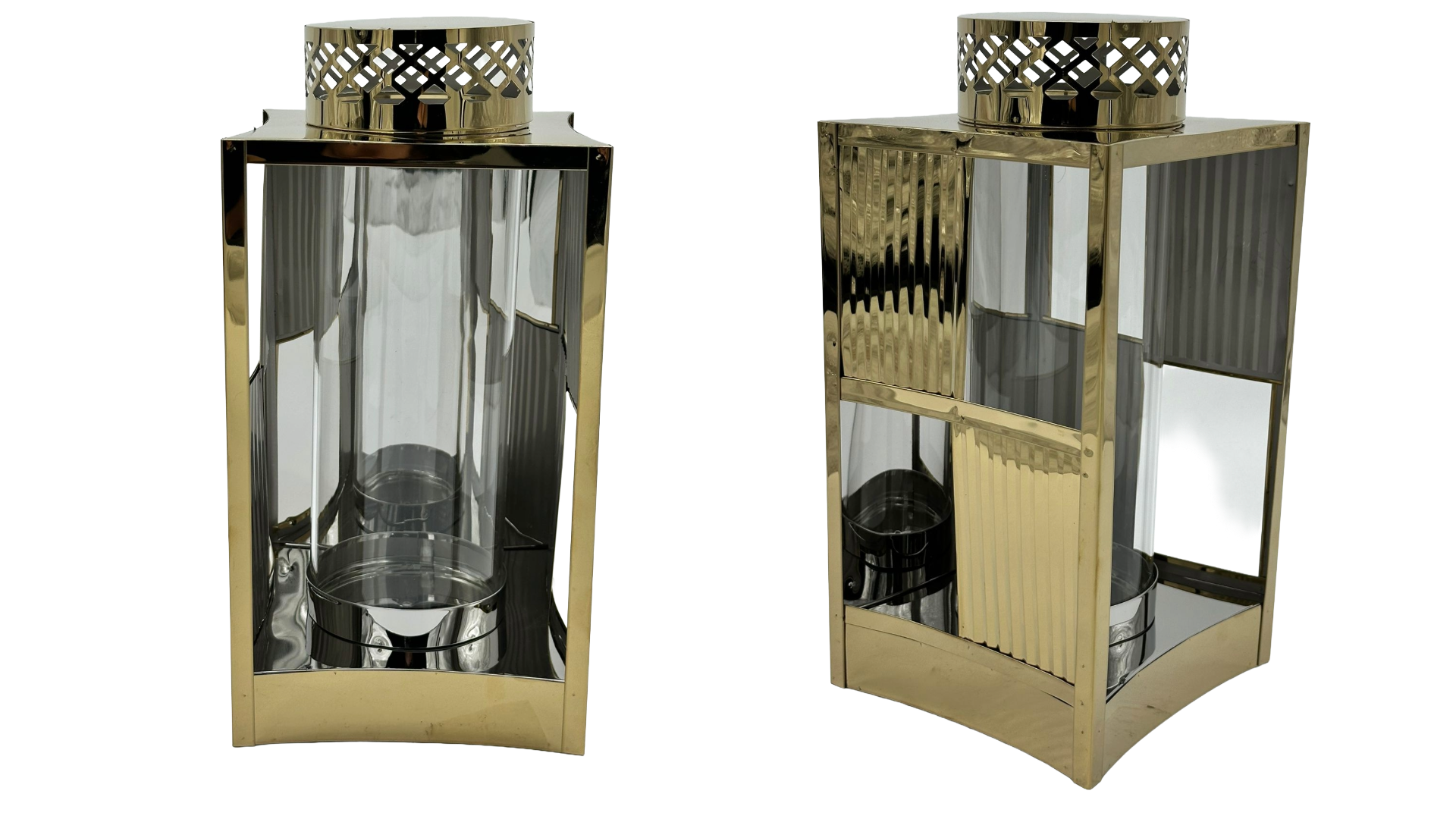 Znicz Metalowy Lampion Duży "Kwadrat" Czarny